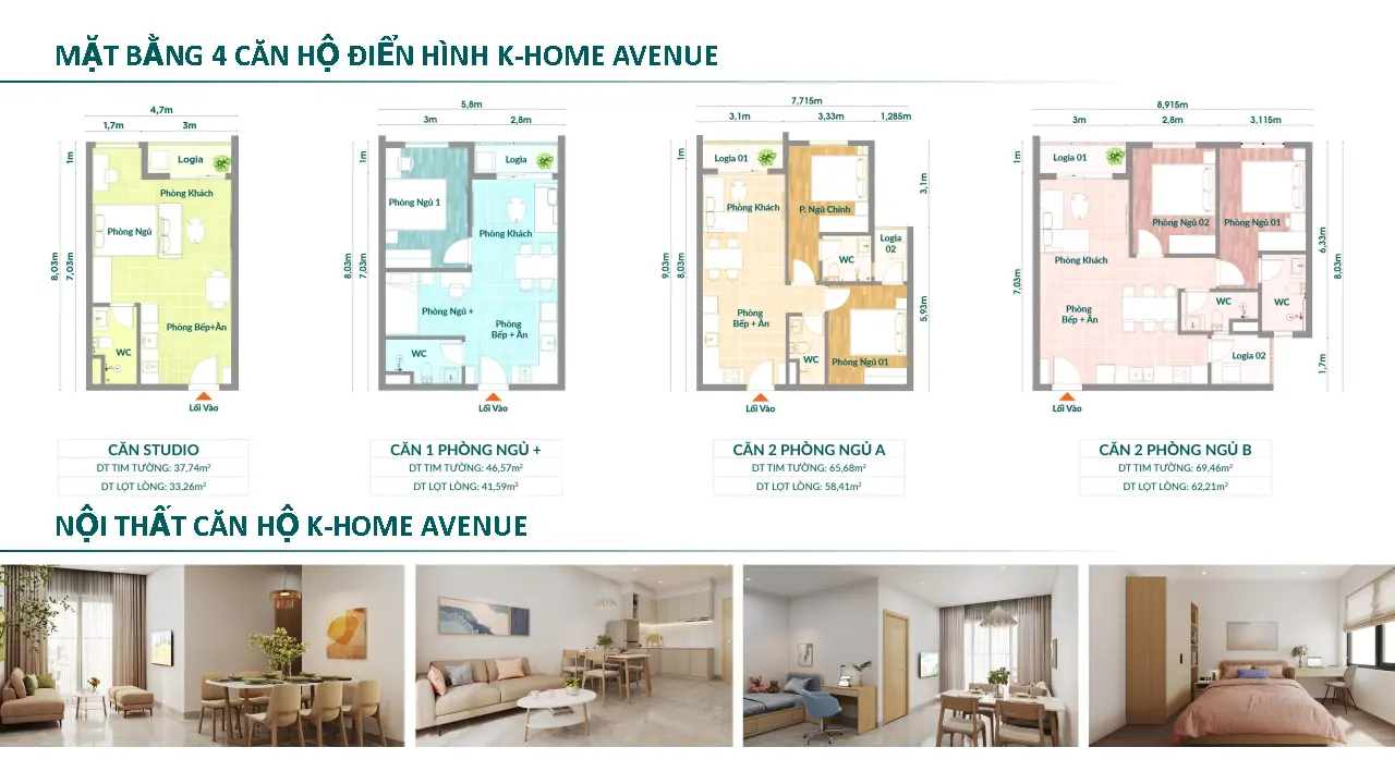 Thiết kế căn hộ điển hình K-Home Avenue