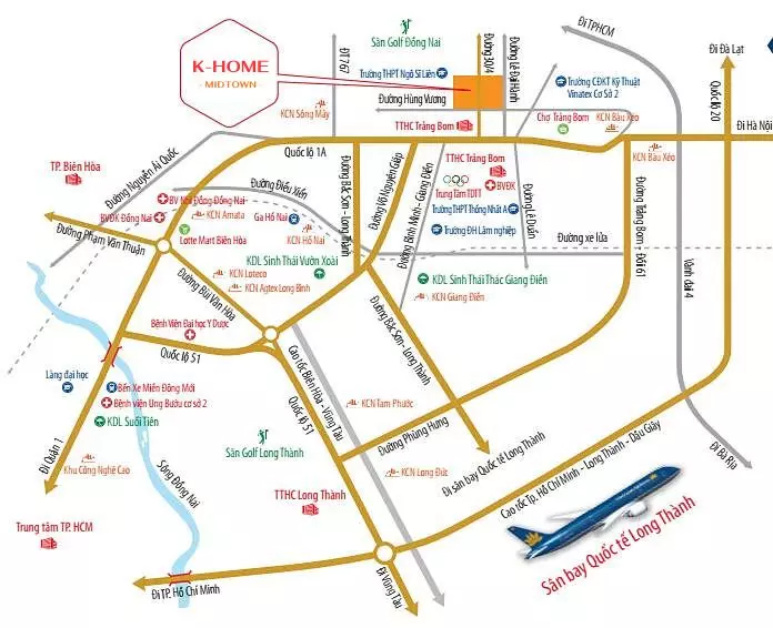 Vị trí dự án K-Home Midtown Đồng Nai