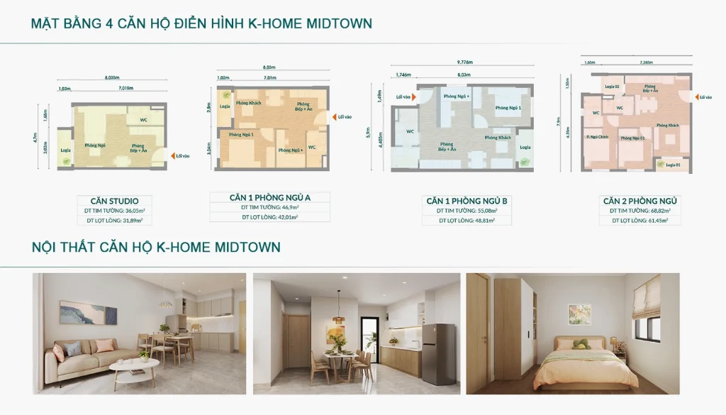 Layout thiết kế căn hộ K-Home Midtown
