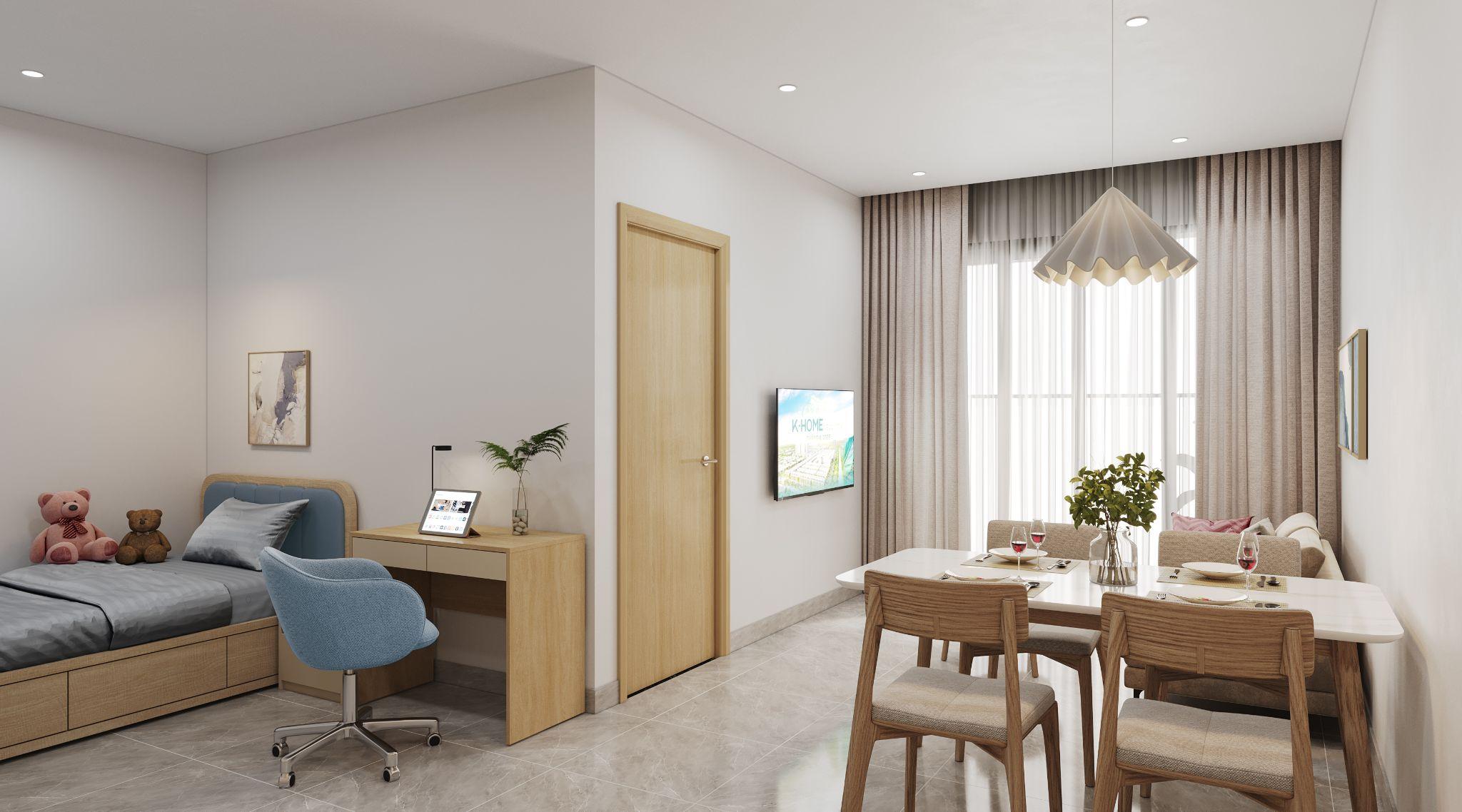 Thiết kế hiện đại của K-Home với đầy đủ nội thất bàn giao cho khách hàng