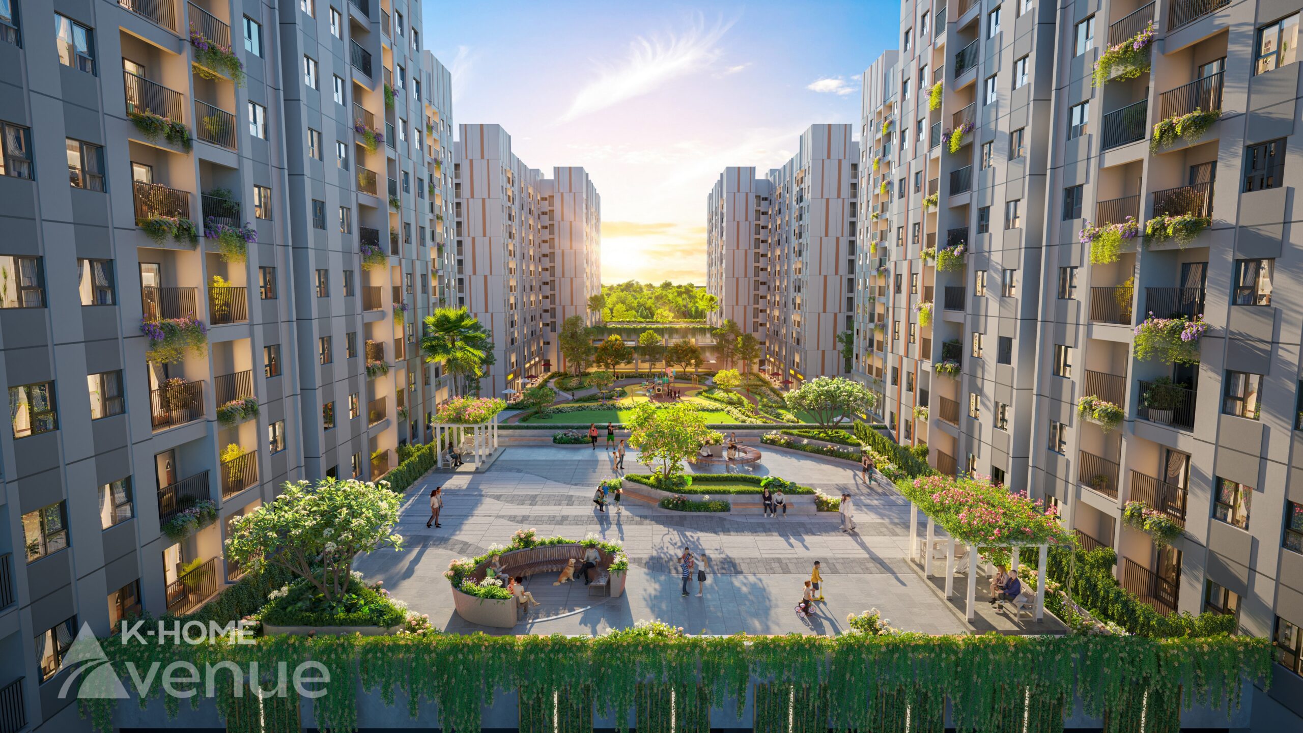 Phối cảnh khu căn hộ K-Home Avenue tọa lạc trên đường Nguyễn Ái Quốc, dự án đang thu hút đông đảo người có nhu cầu ở thực với nhiều ưu điểm nổi bật nhưng chỉ cần khoảng 150 triệu là có thể sở hữu.