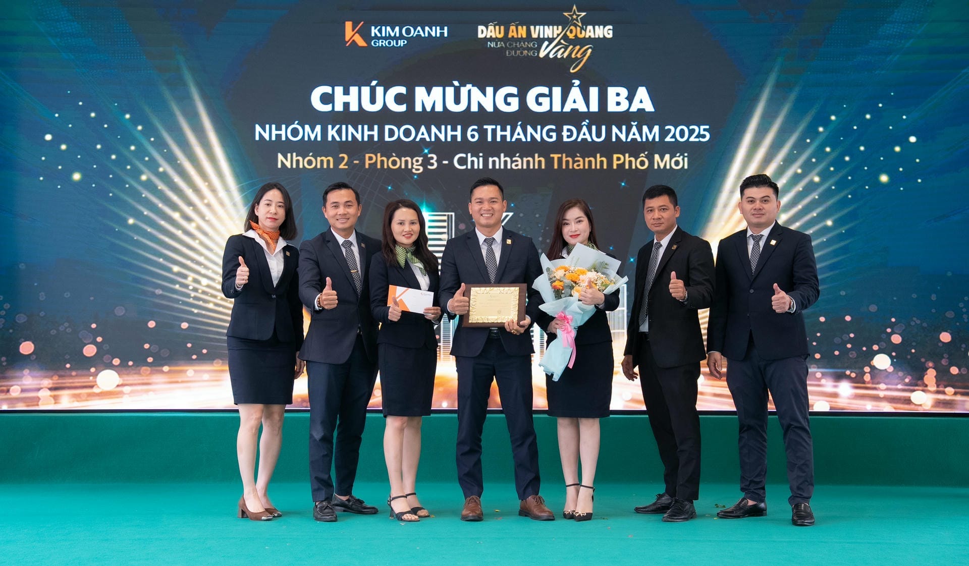 Nhóm 2 - Phòng 3 - Chi nhánh Thành Phố Mới được vinh danh với Giải Ba - Nhóm kinh doanh xuất sắc 6 tháng đầu năm 2025.