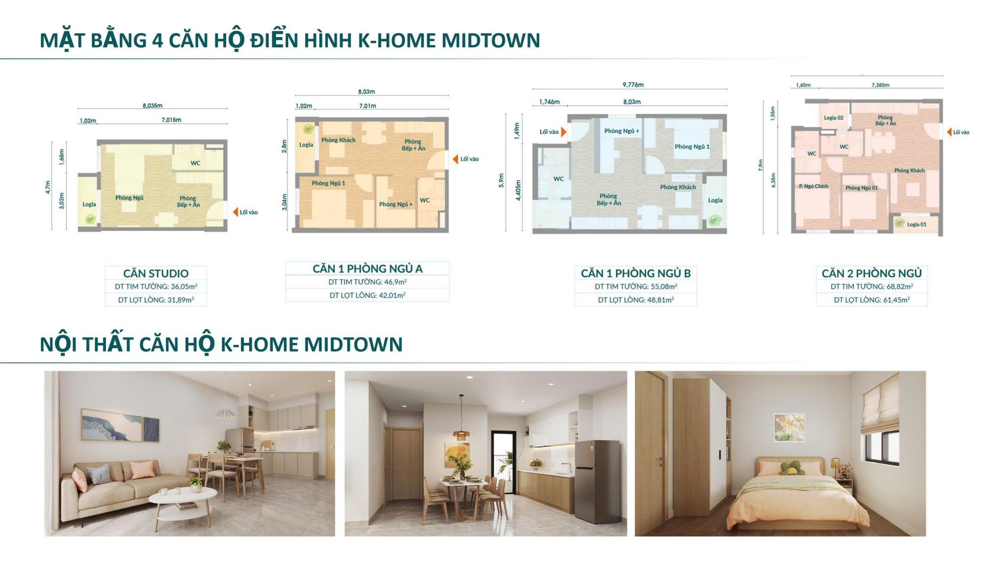 Mặt bằng căn hộ điển hình K-Home Midtown